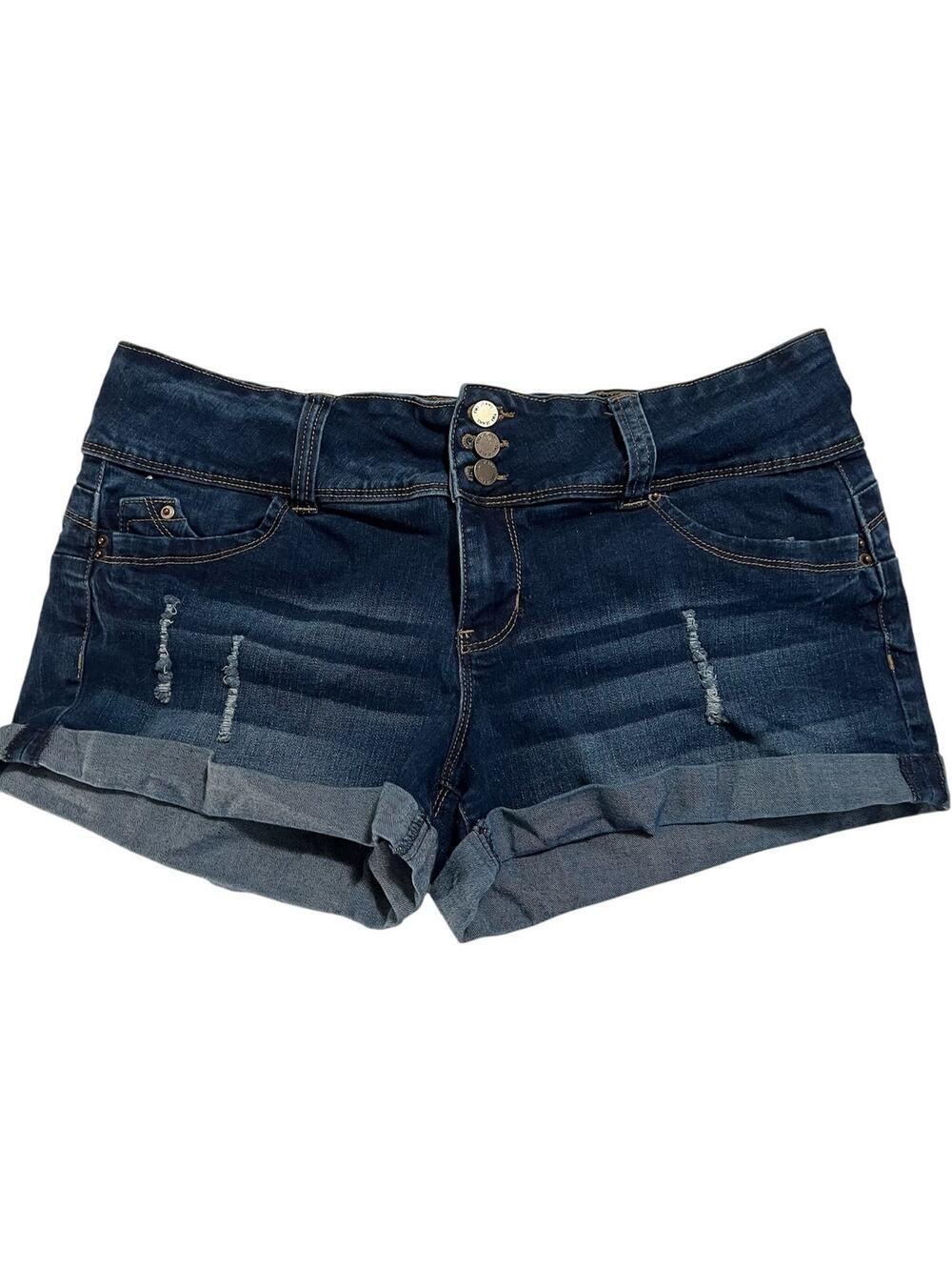 YMI Dark Wash Distressed Jean Shorts Size 13